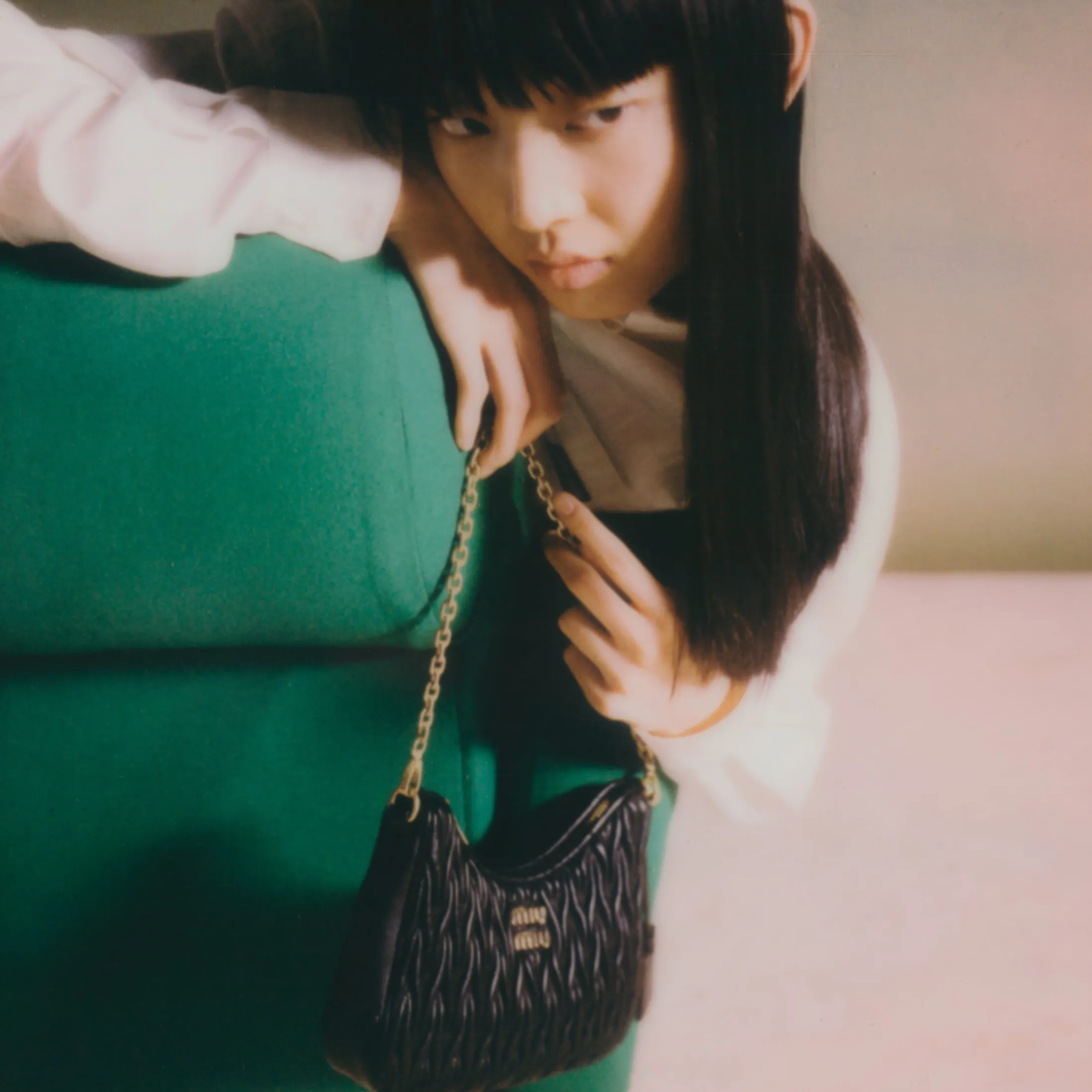 Black Matelassé Nappa Leather Shoulder Bag | Miu Miu