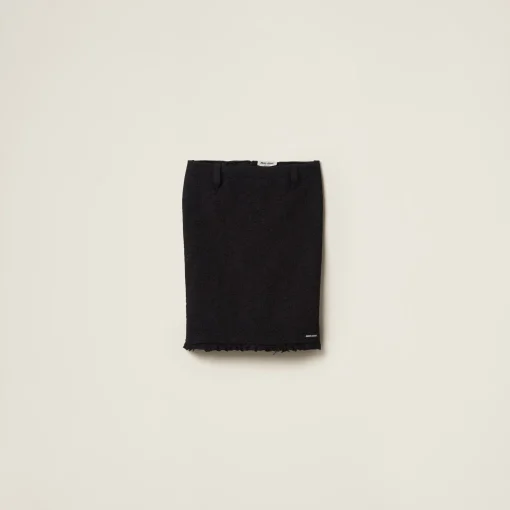 Black Matelassé Skirt | Miu Miu