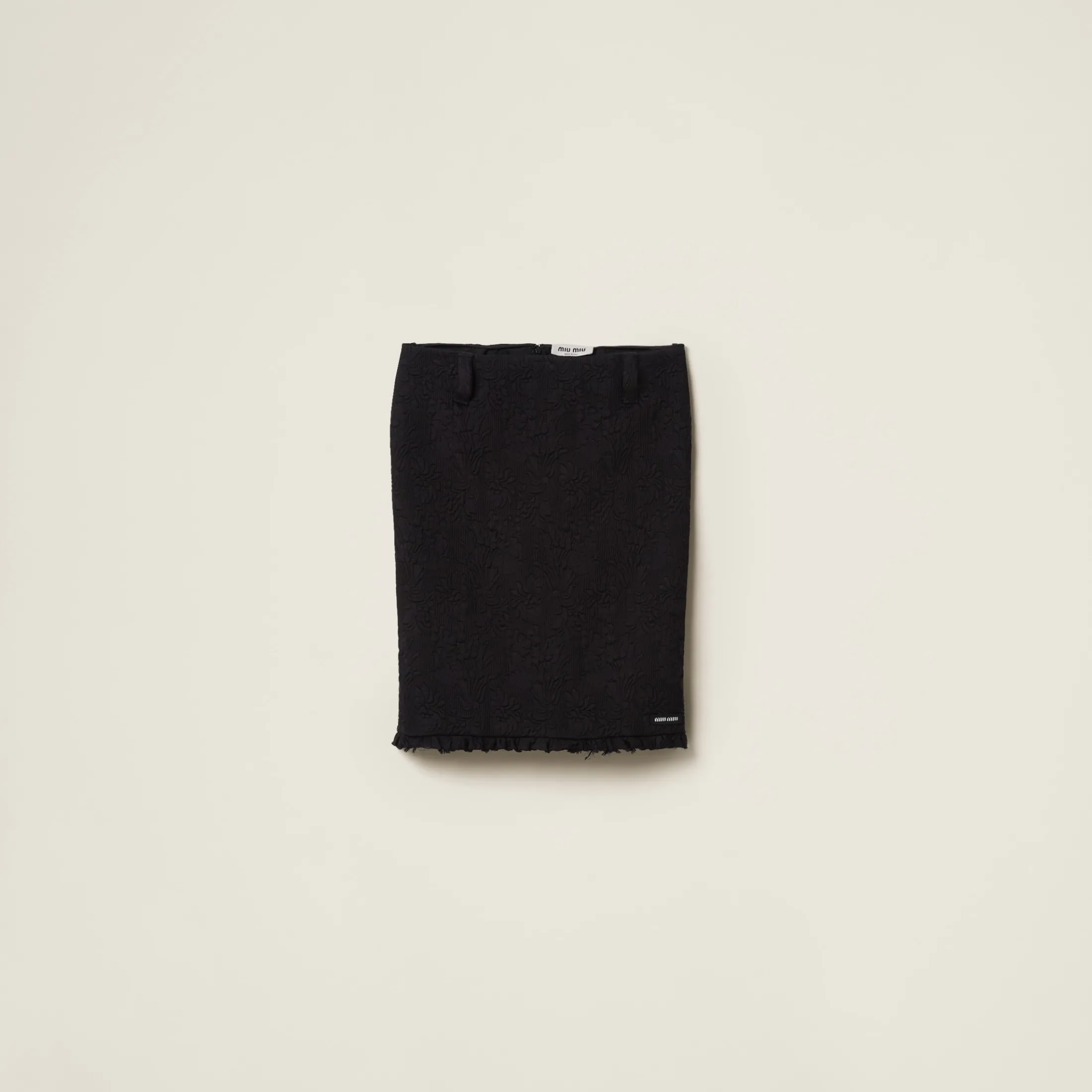 Black Matelassé Skirt | Miu Miu