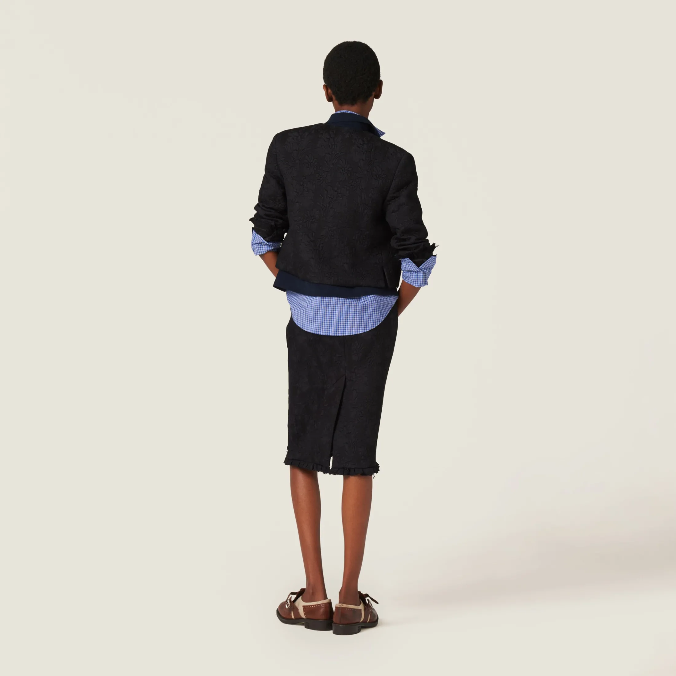 Black Matelassé Skirt | Miu Miu