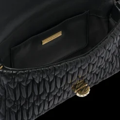Black Miu Crystal Cloqué Nappa Leather Bag | Miu Miu