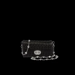 Black Miu Crystal Nappa Leather And Crystal Mini-bag | Miu Miu