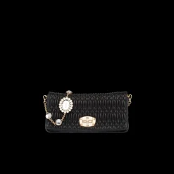 Black Miu Miu Iconic Crystal Cloqué Nappa Leather Bag | Miu Miu
