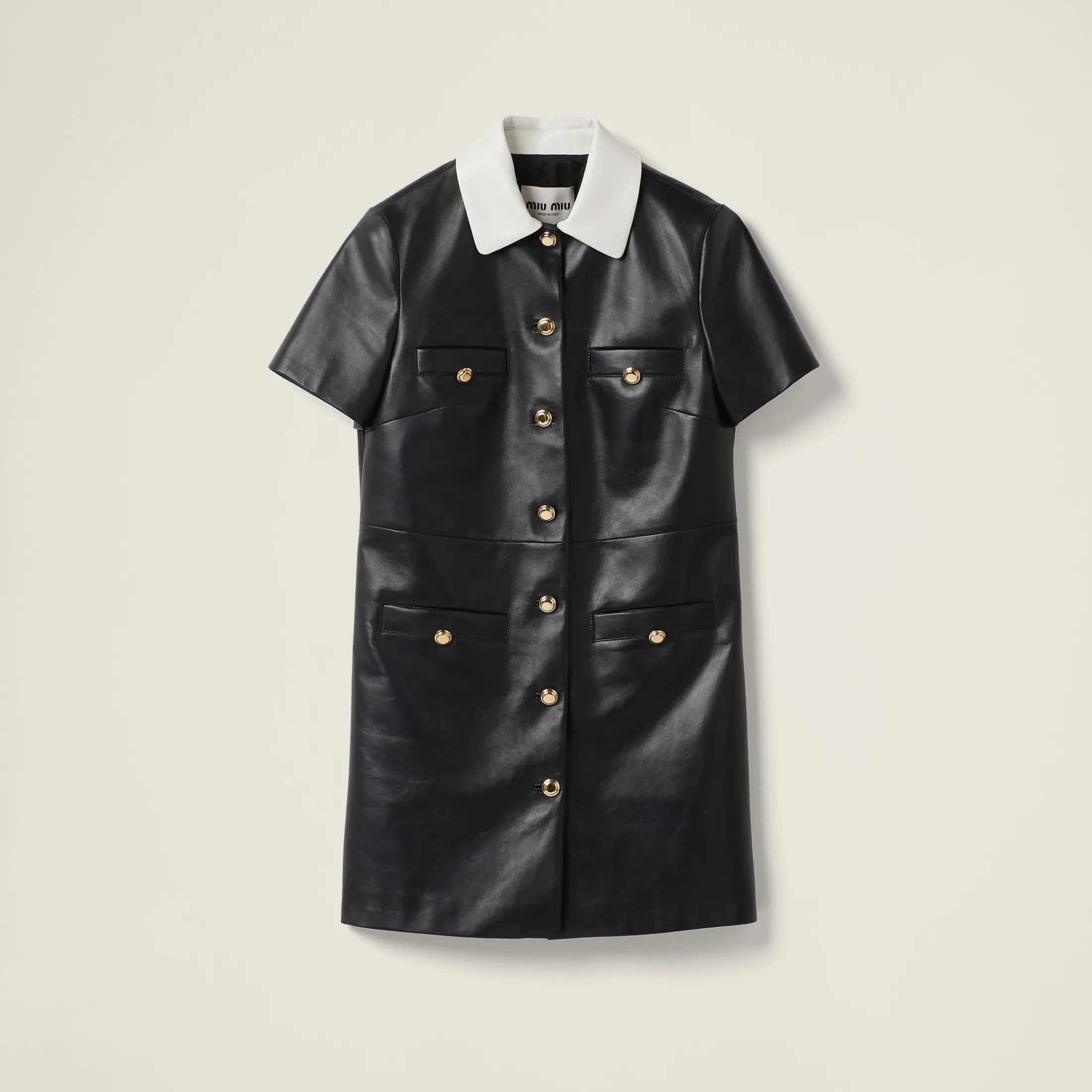 Black Nappa Leather Dress | Miu Miu