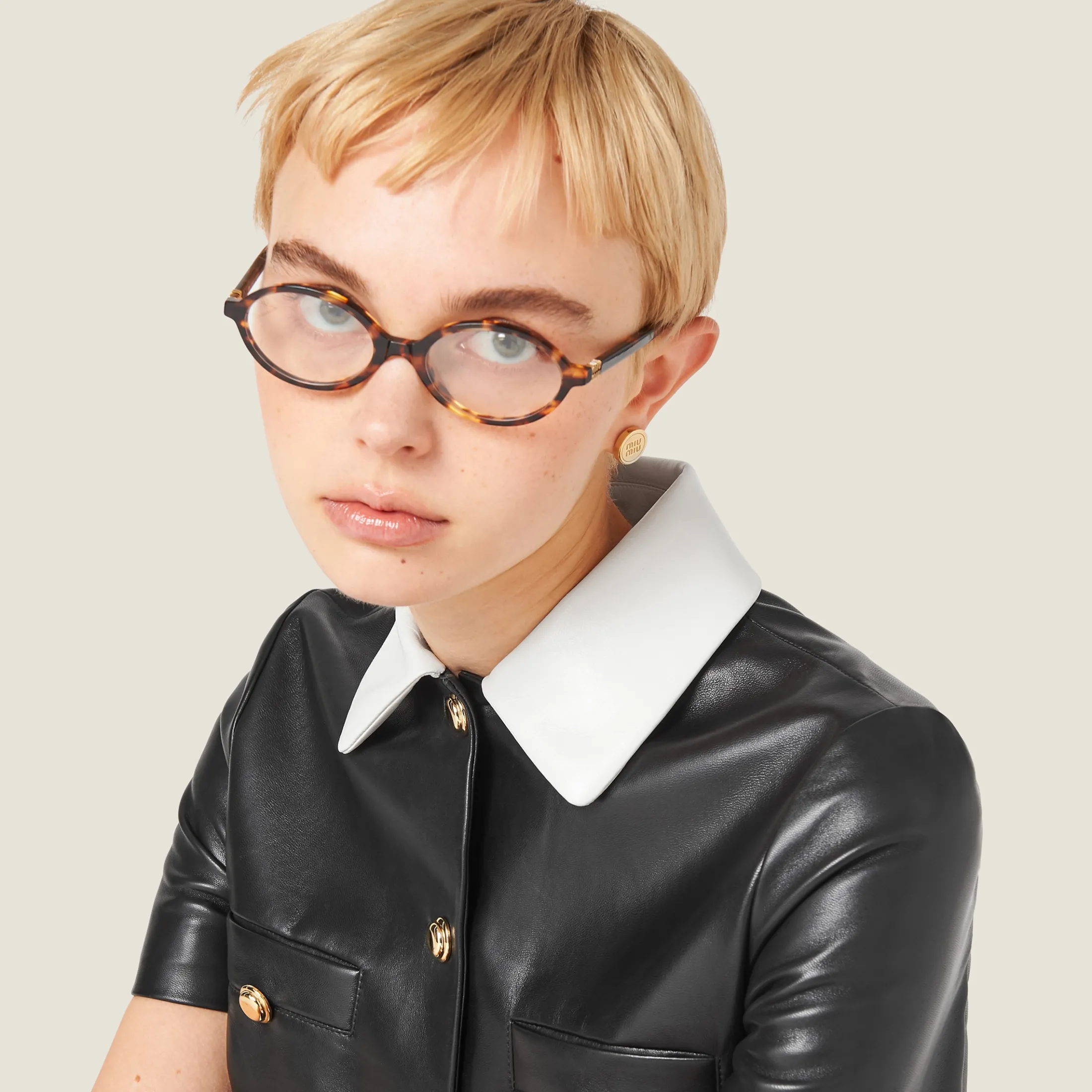 Black Nappa Leather Dress | Miu Miu