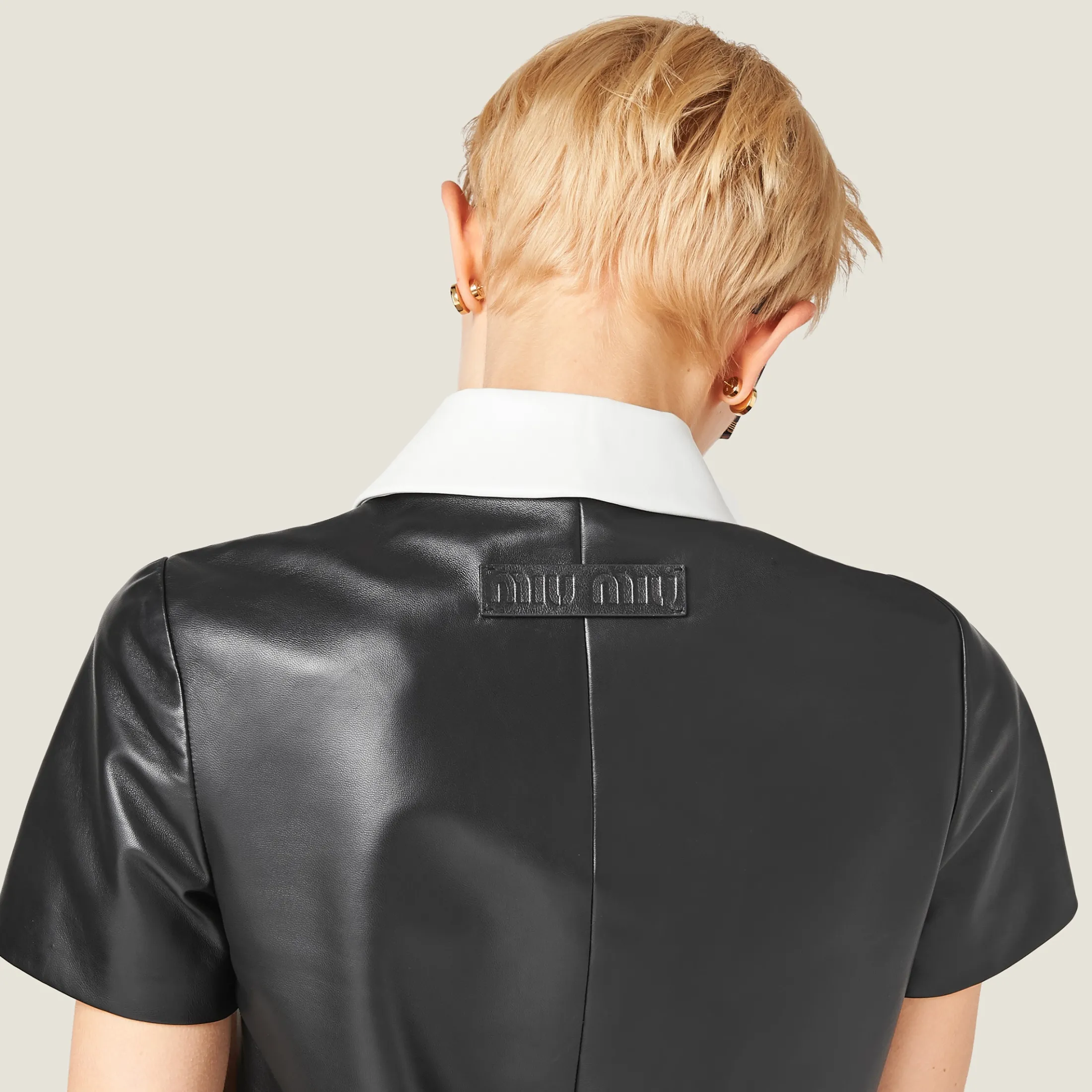 Black Nappa Leather Dress | Miu Miu