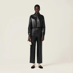 Black Nappa Leather Pants | Miu Miu