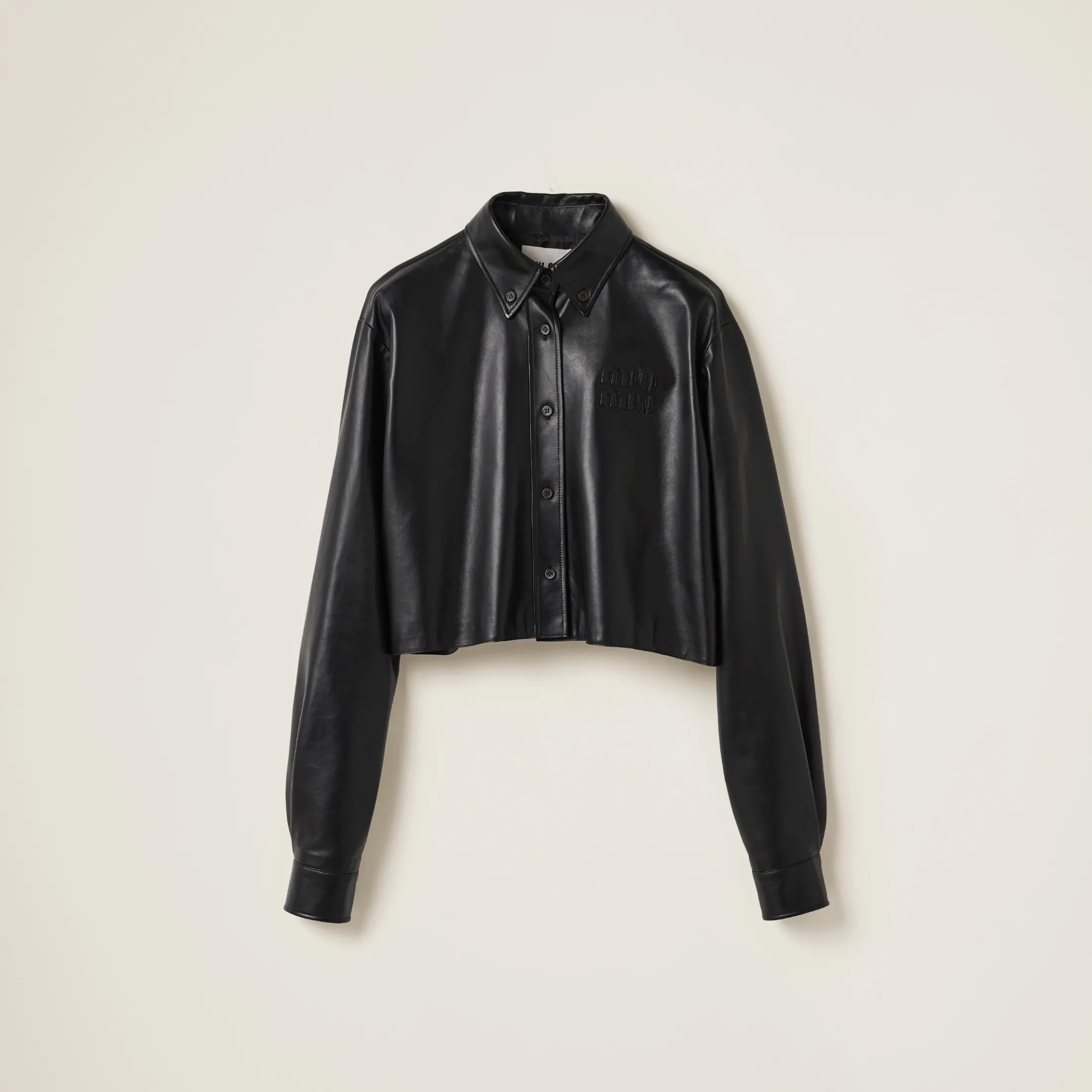 Black Nappa Leather Shirt | Miu Miu
