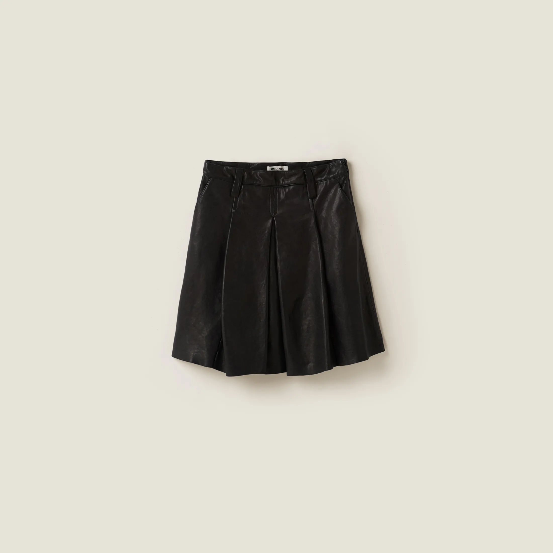 Black Nappa Leather Skirt | Miu Miu