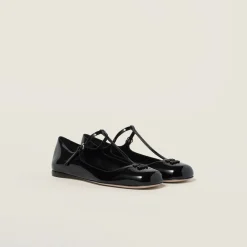 Black Patent Leather Ballerinas | Miu Miu