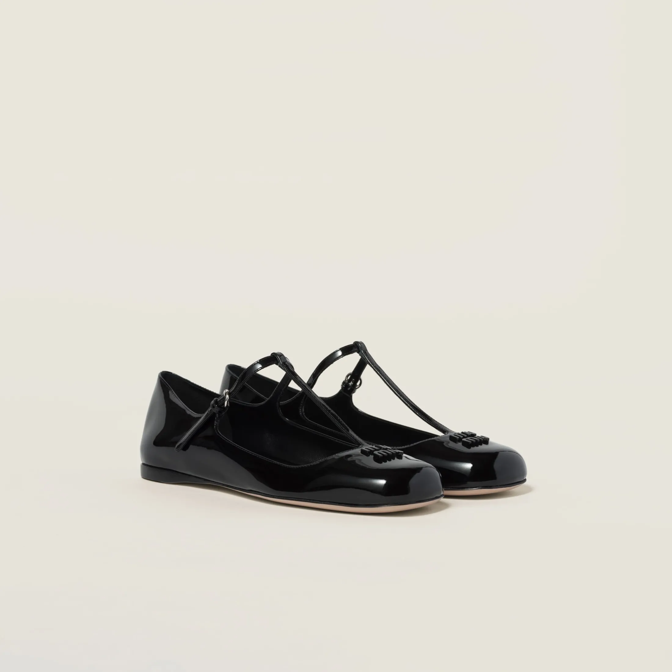 Black Patent Leather Ballerinas | Miu Miu