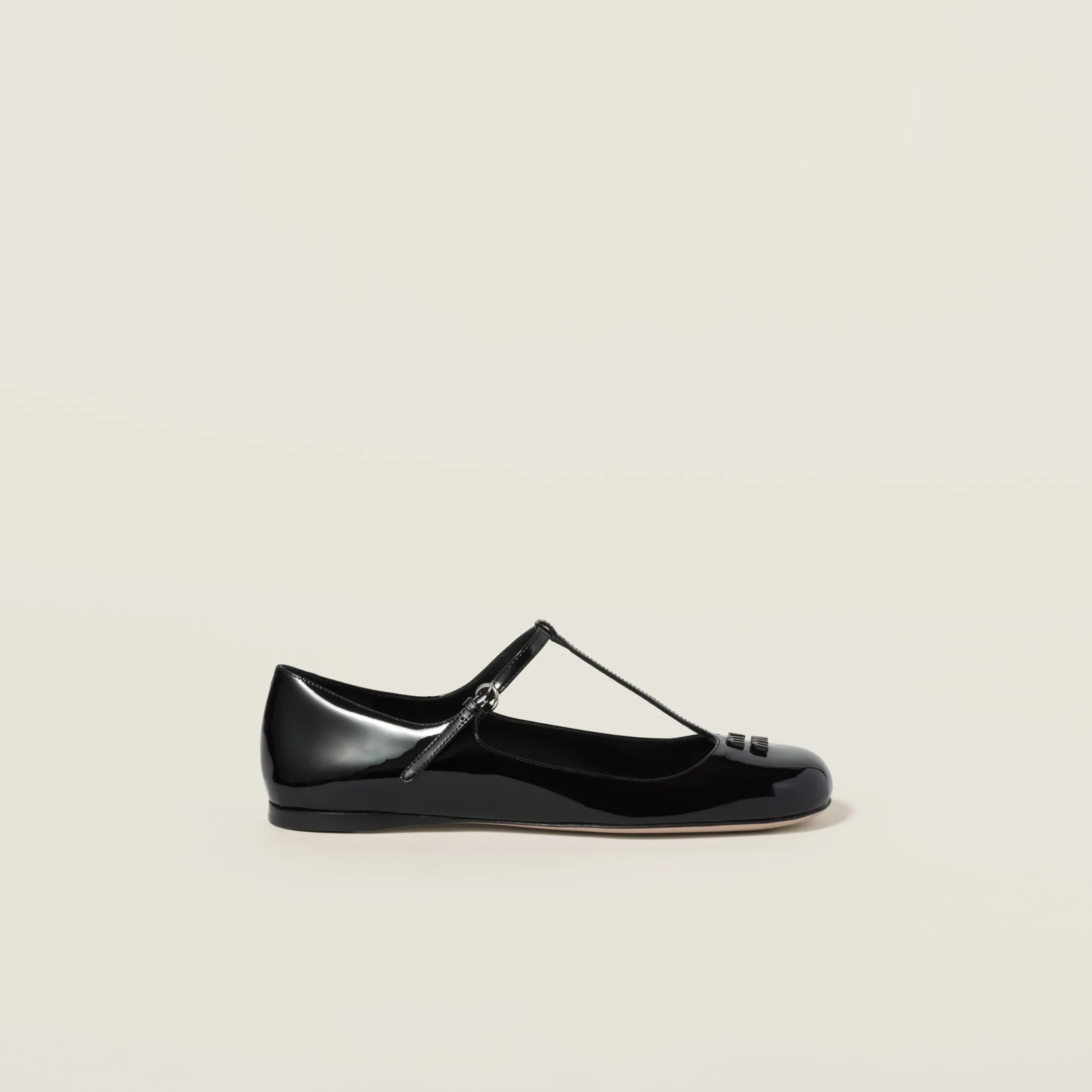 Black Patent Leather Ballerinas | Miu Miu