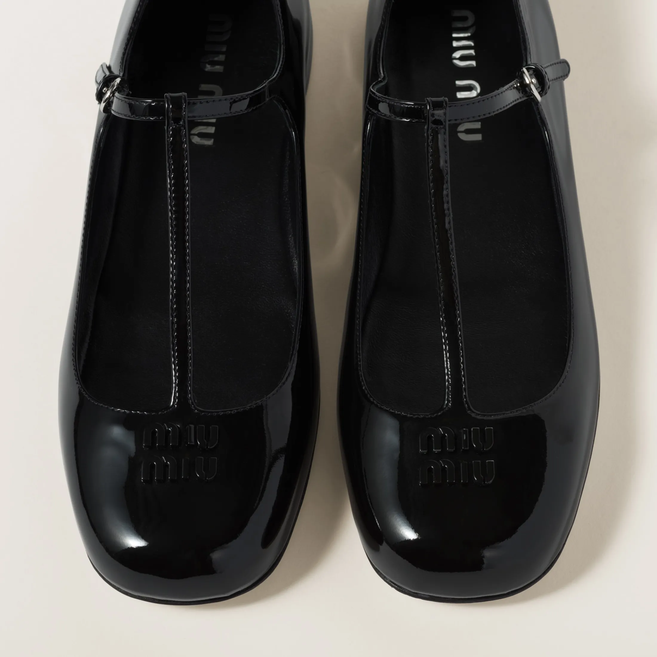 Black Patent Leather Ballerinas | Miu Miu