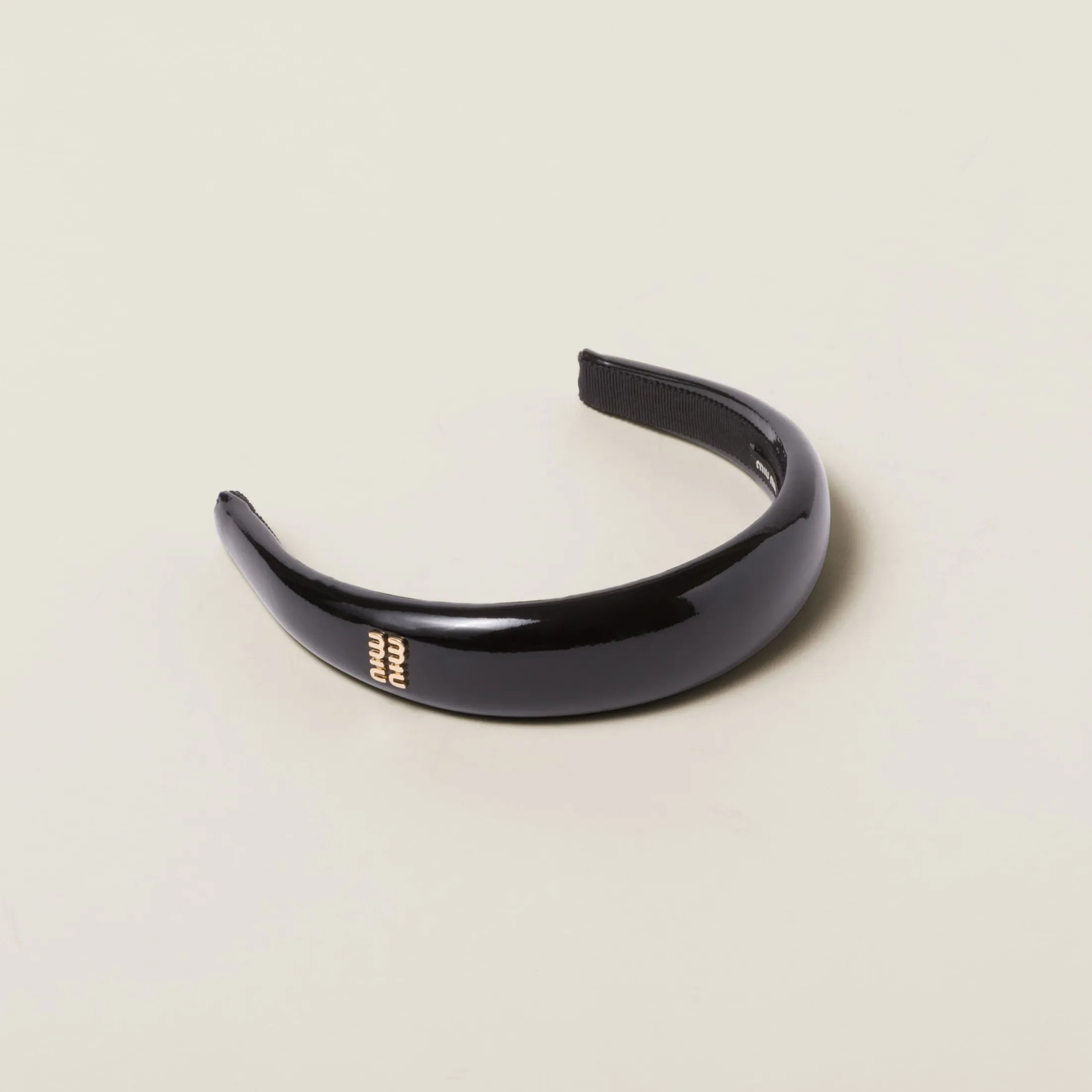 Black Patent Leather Headband | Miu Miu