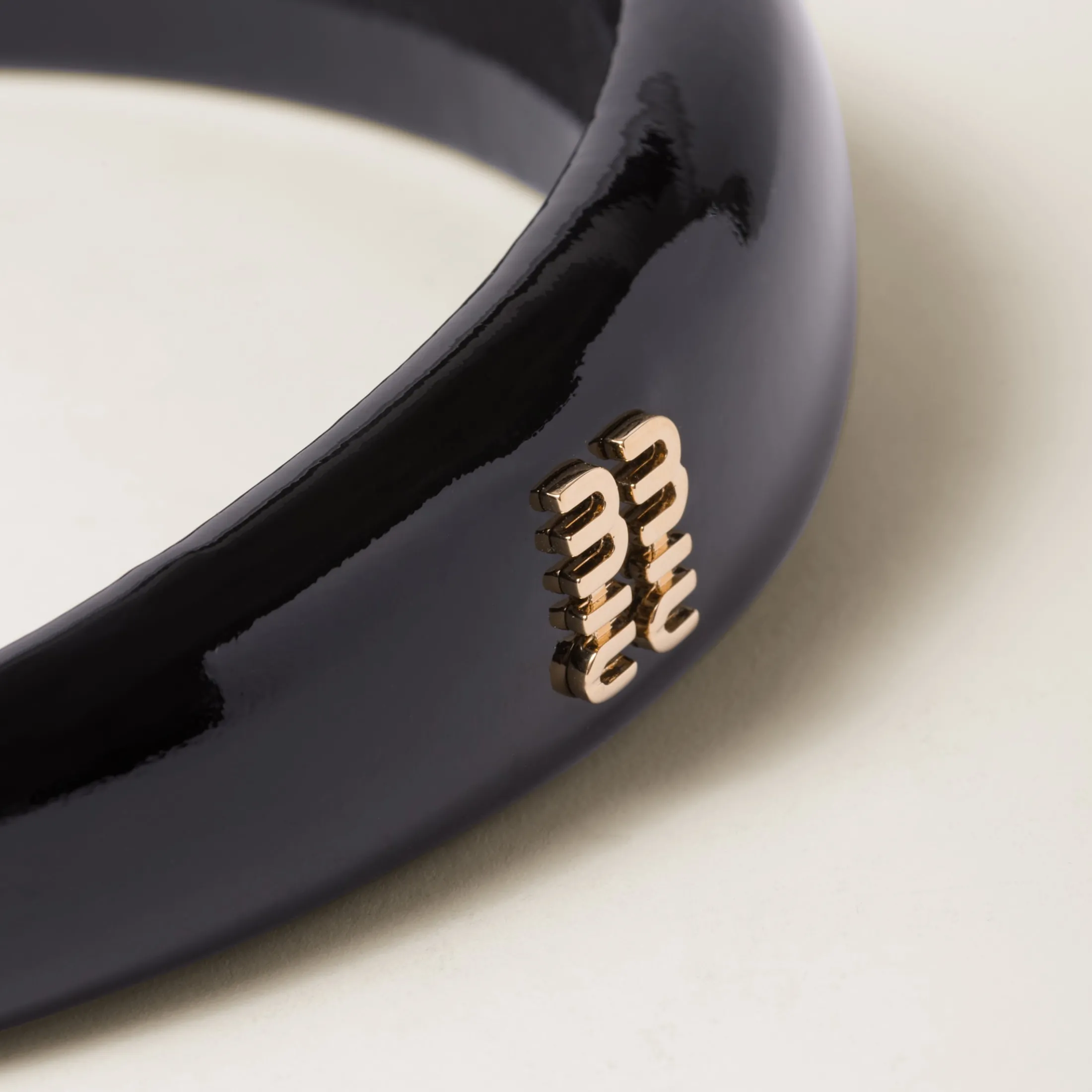 Black Patent Leather Headband | Miu Miu