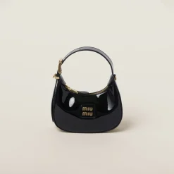 Black Patent Leather Hobo Bag | Miu Miu