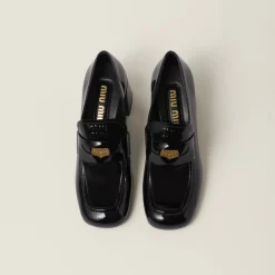 Black Patent Leather Loafers | Miu Miu