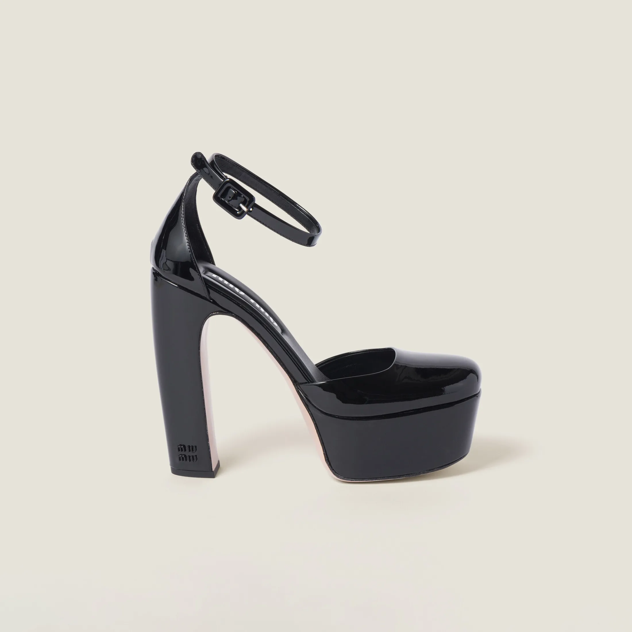 Black Patent Leather Platform Pumps | Miu Miu