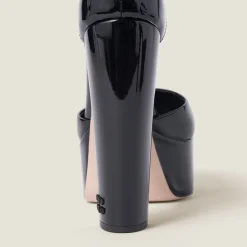Black Patent Leather Platform Pumps | Miu Miu