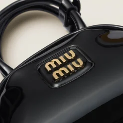 Black Patent Leather Top-handle Bag | Miu Miu