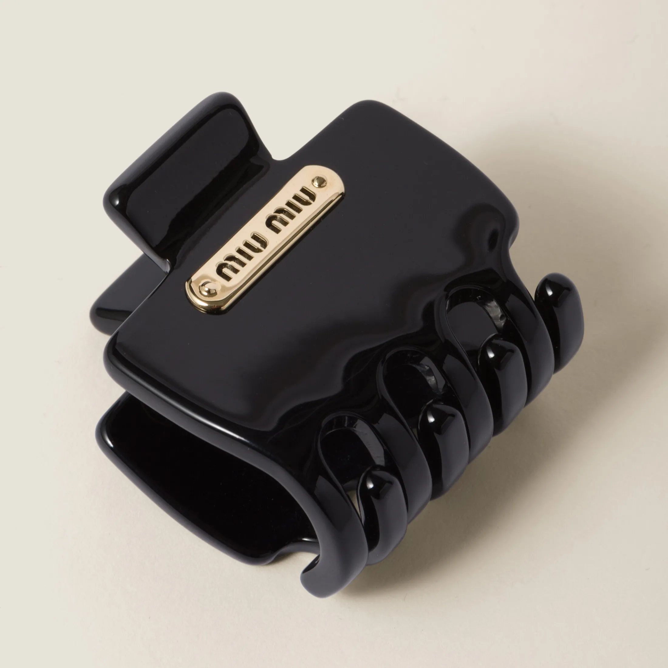 Black Plexiglas Clip | Miu Miu