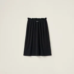 Black Ribbed Jersey Skirt | Miu Miu