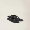 Black Riviere Cord And Leather Sandals | Miu Miu