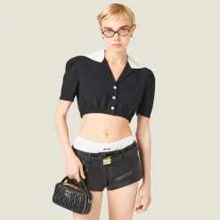 Black Sablé Shirt | Miu Miu