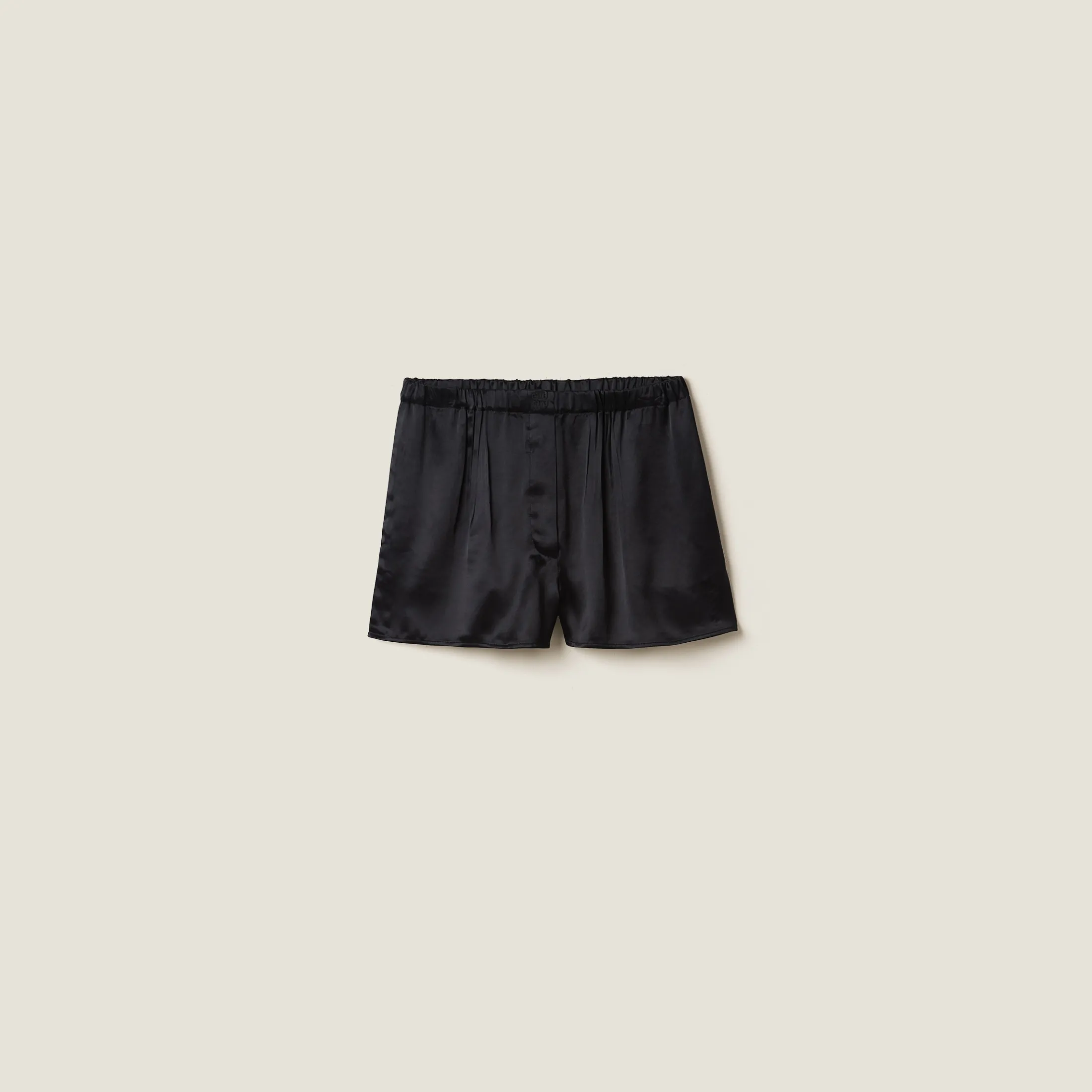 Black Satin Boxer Shorts | Miu Miu