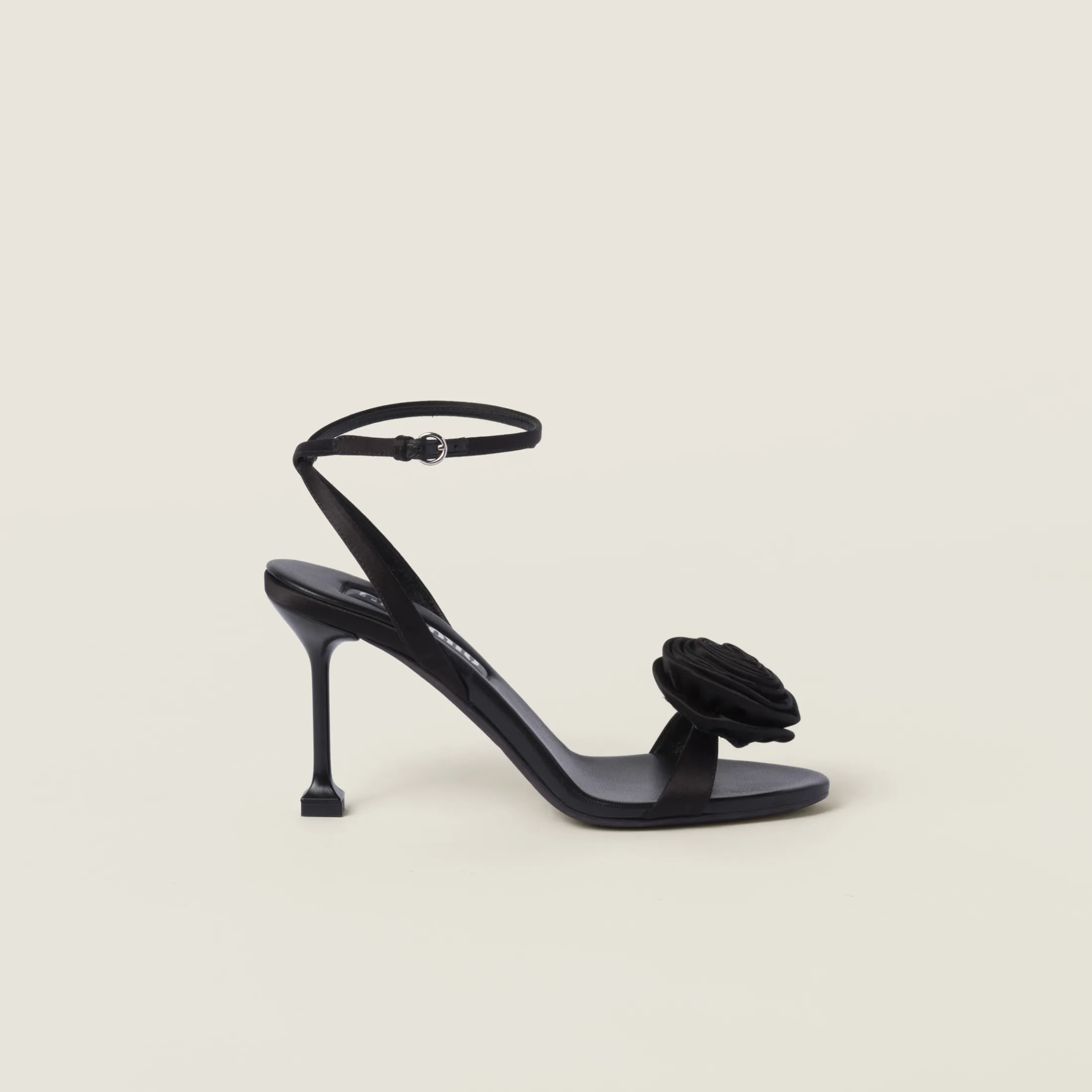 Black Satin Sandals | Miu Miu