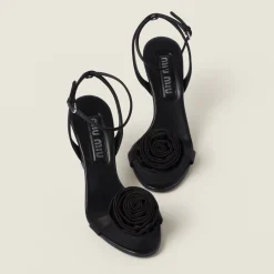 Black Satin Sandals | Miu Miu