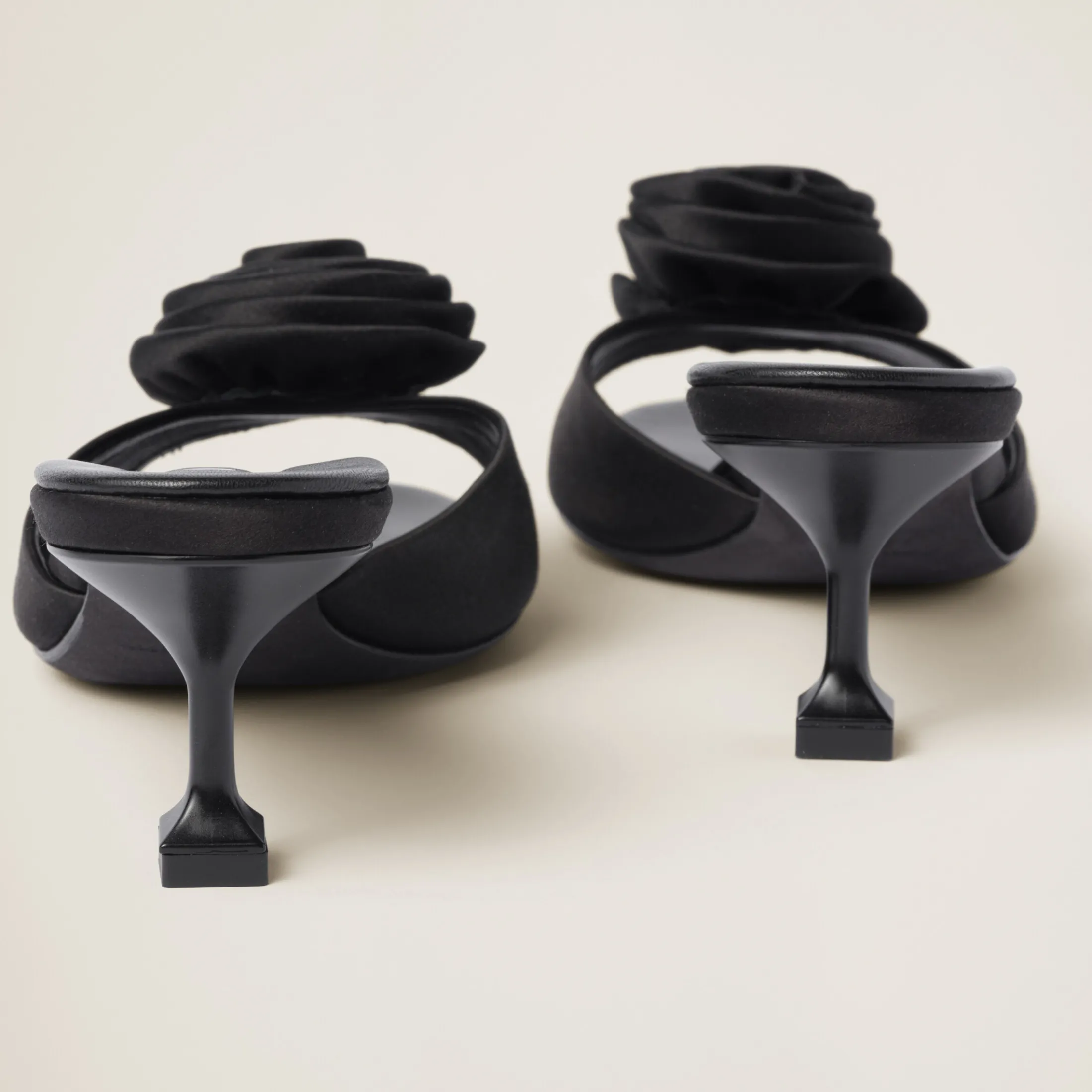 Black Satin Slides | Miu Miu