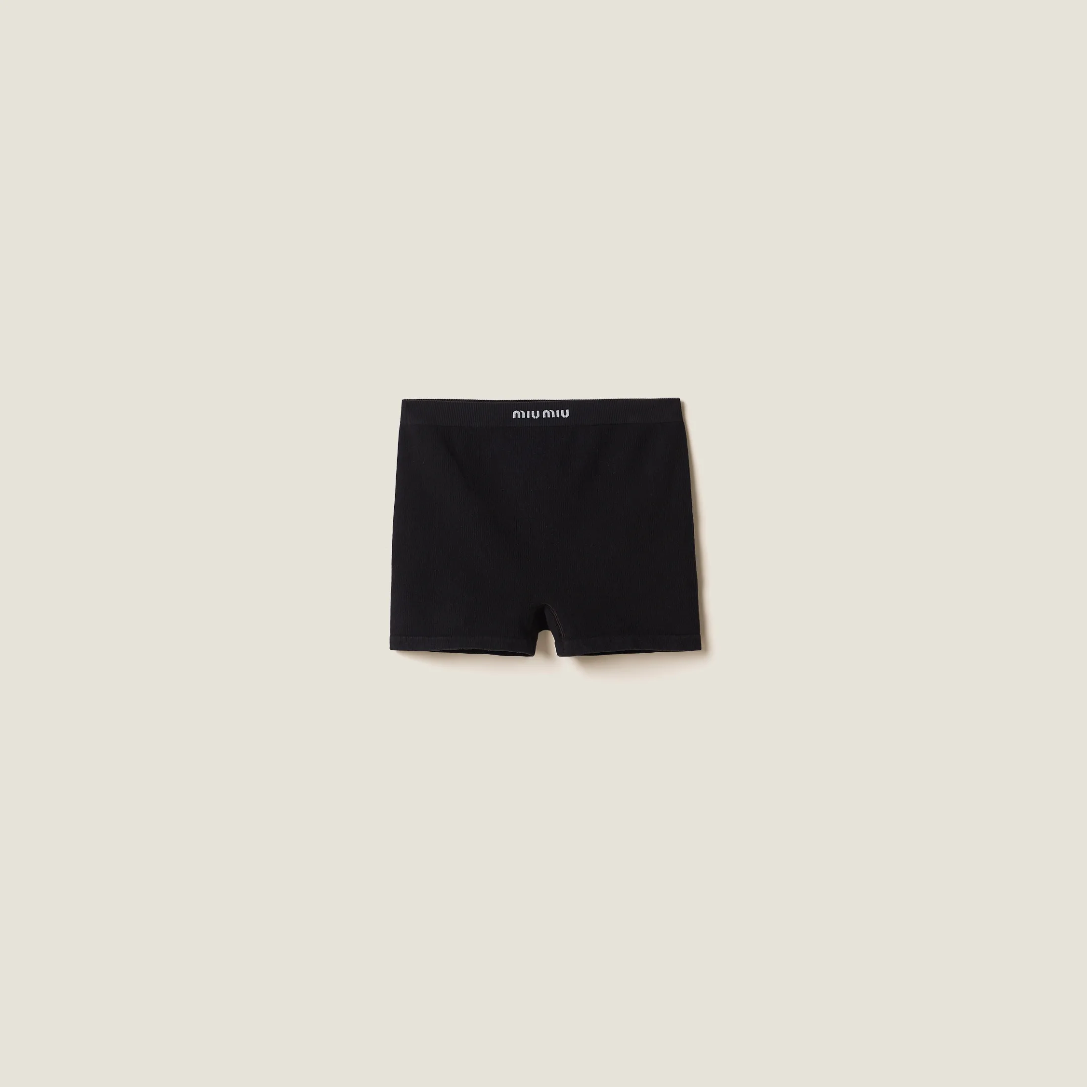 Black Seamless Boxer Shorts | Miu Miu