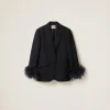 Black Single-breasted Grain De Poudre Jacket | Miu Miu