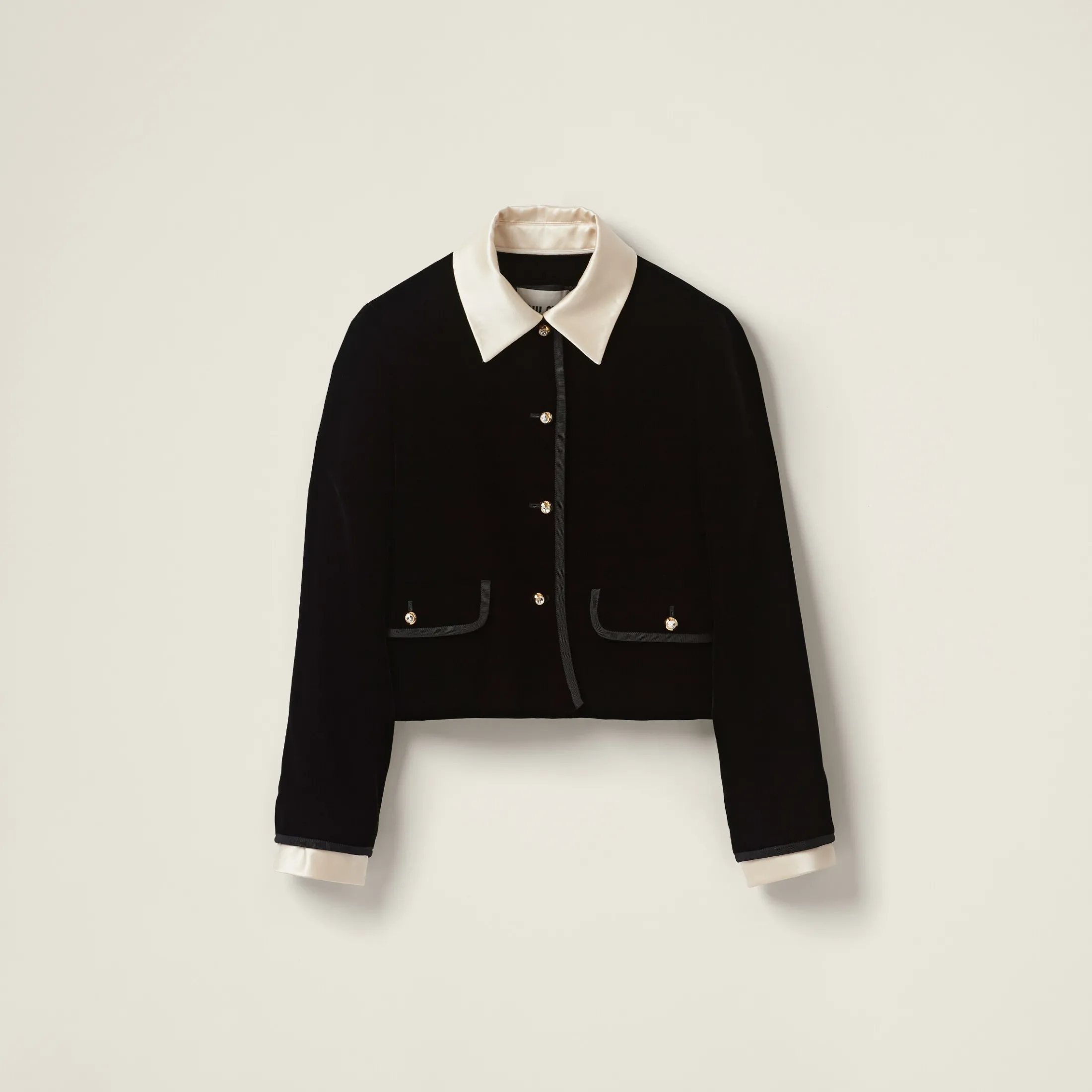 Black Single-breasted Velvet Jacket | Miu Miu