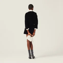 Black Single-breasted Velvet Jacket | Miu Miu