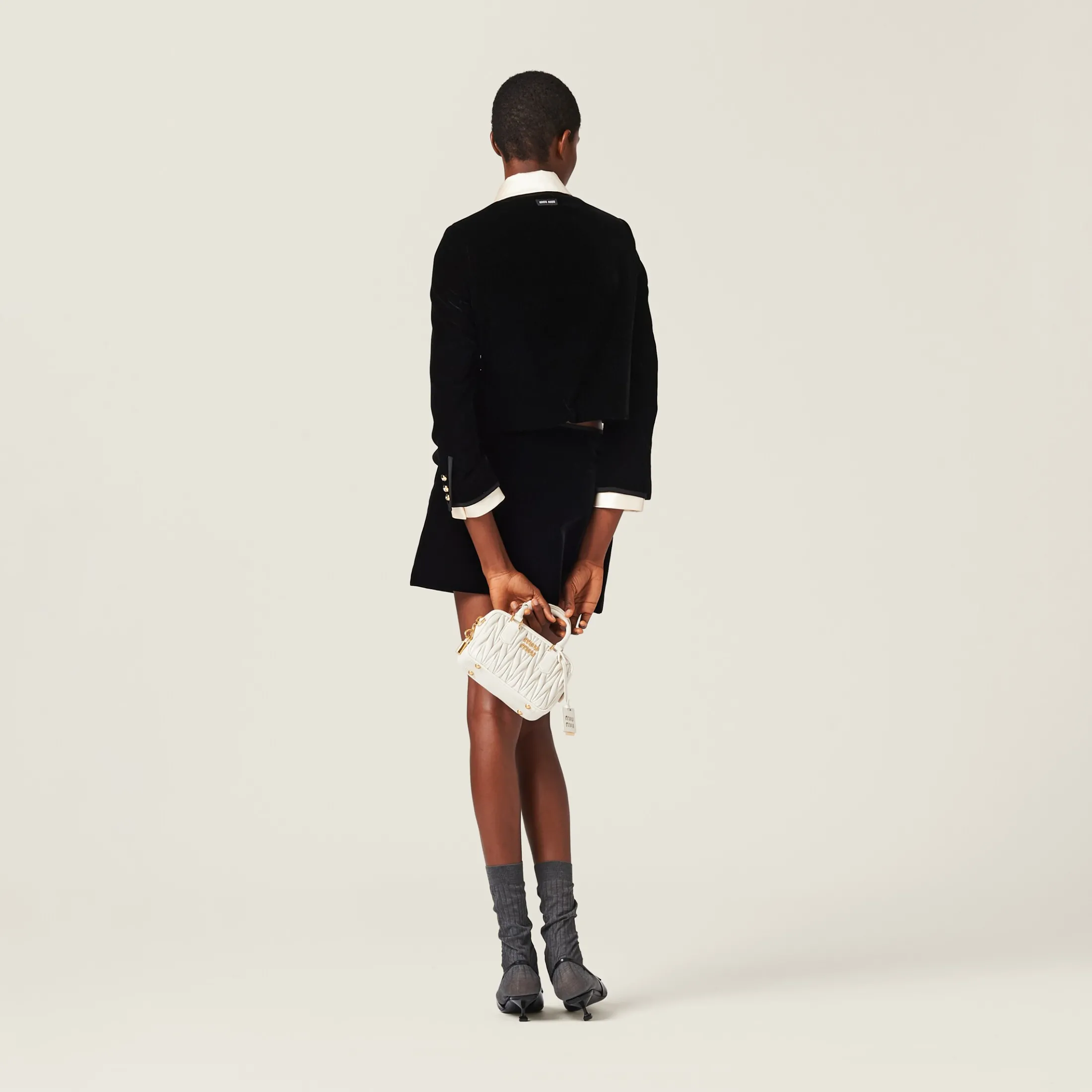 Black Single-breasted Velvet Jacket | Miu Miu