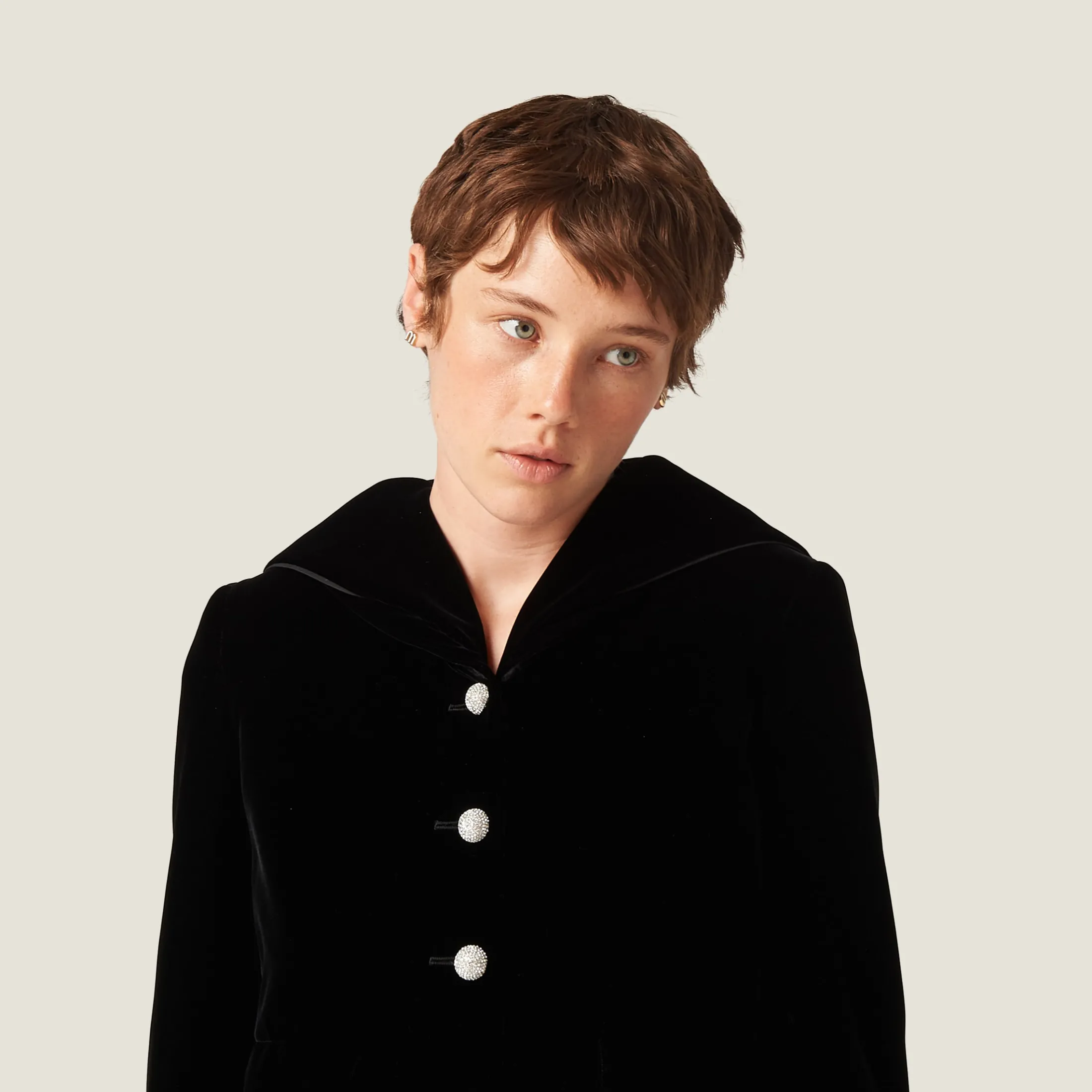 Black Single-breasted Velvet Jacket | Miu Miu
