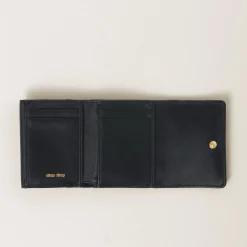 Black Small Leather Wallet | Miu Miu
