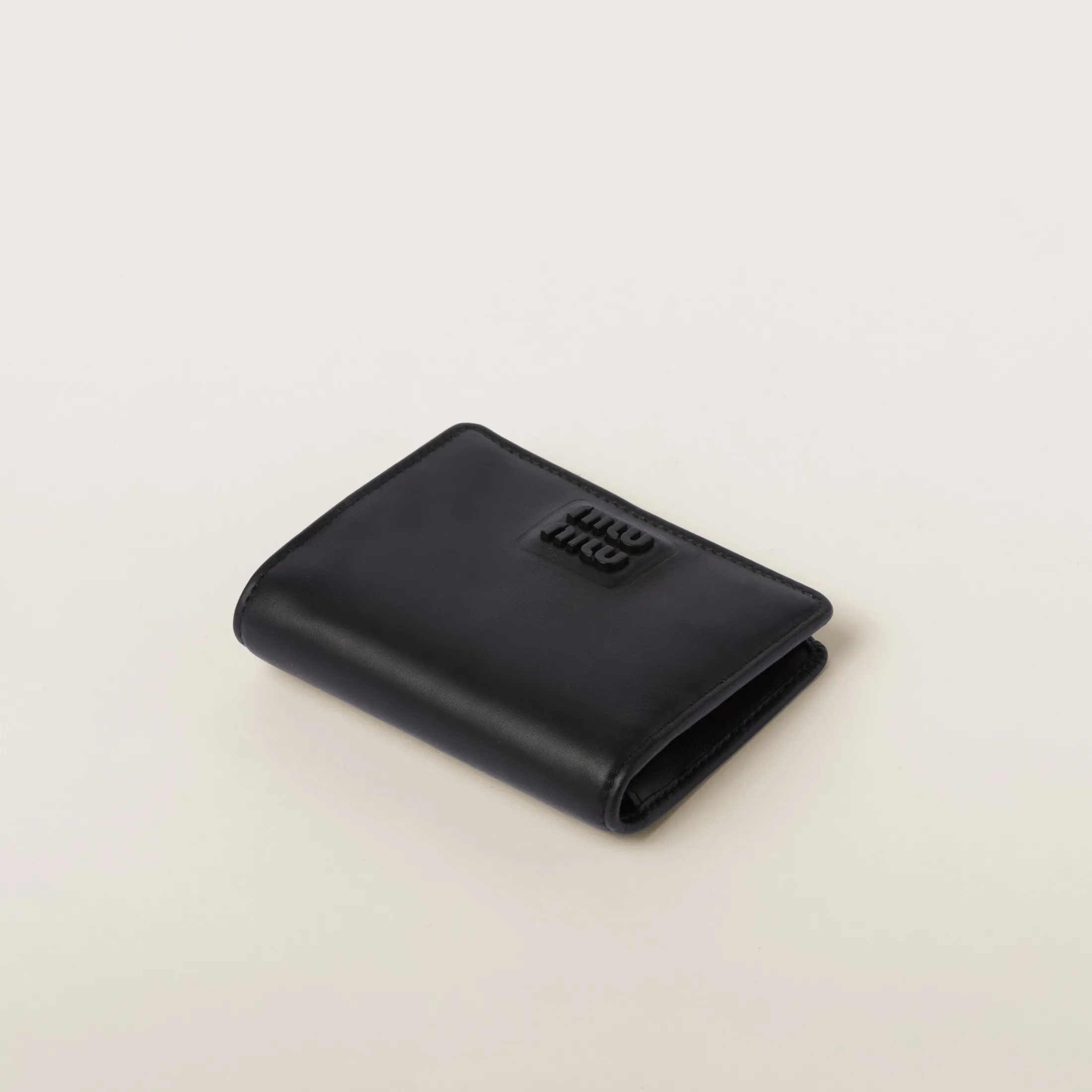 Black Small Leather Wallet | Miu Miu