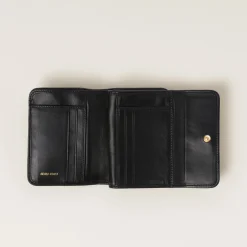 Black Small Matelassé Nappa Leather Wallet | Miu Miu