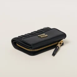 Black Small Matelassé Nappa Leather Wallet | Miu Miu