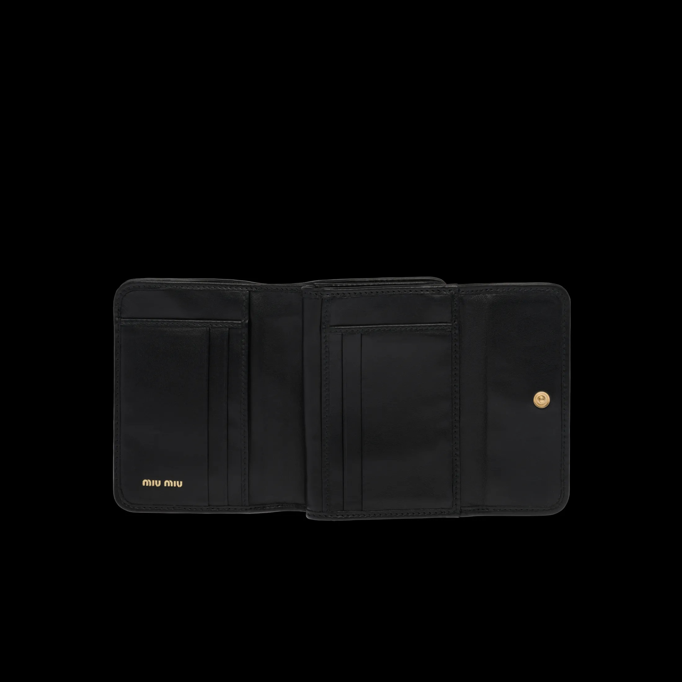 Black Small Matelassé Nappa Leather Wallet | Miu Miu