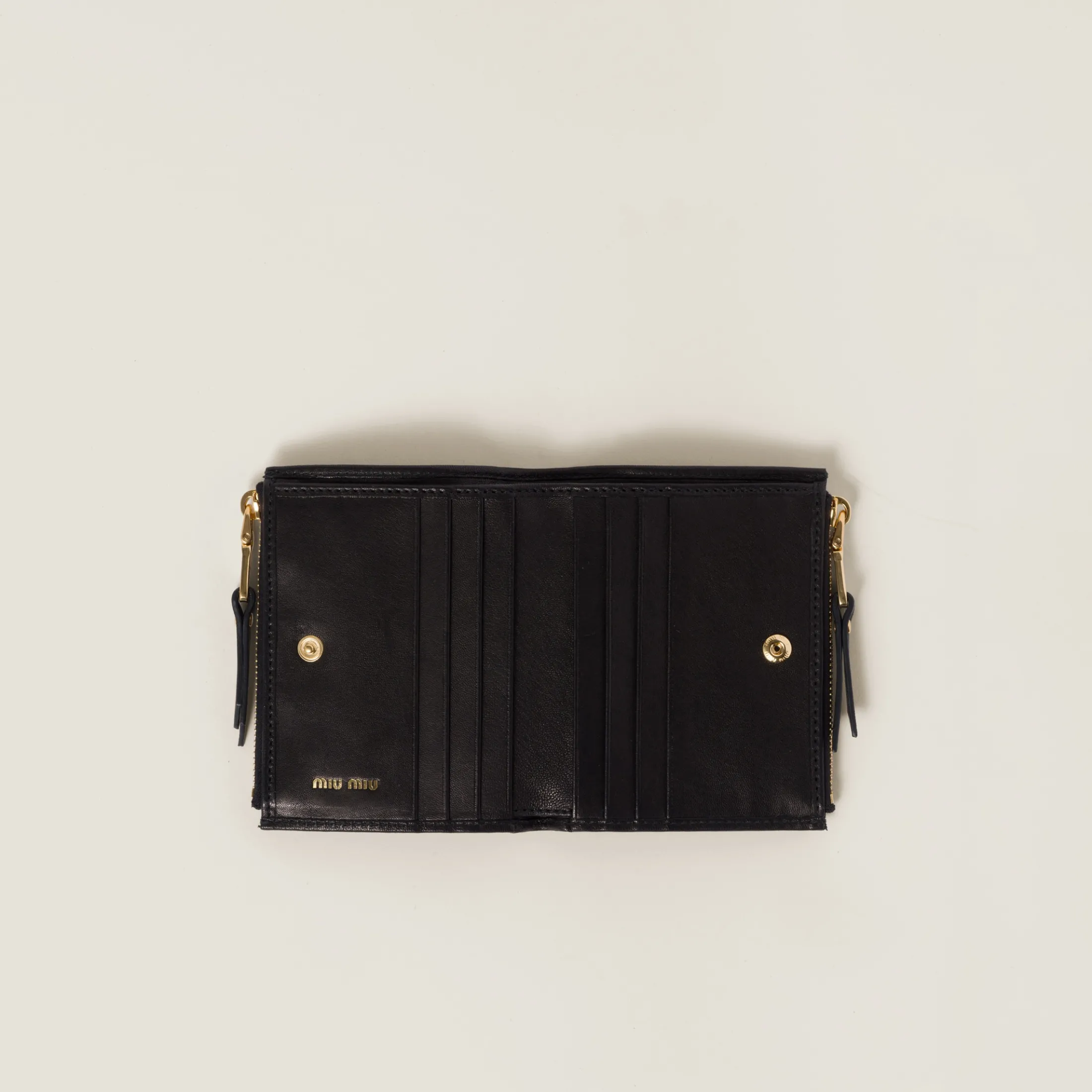 Black Small Nappa Leather Wallet | Miu Miu