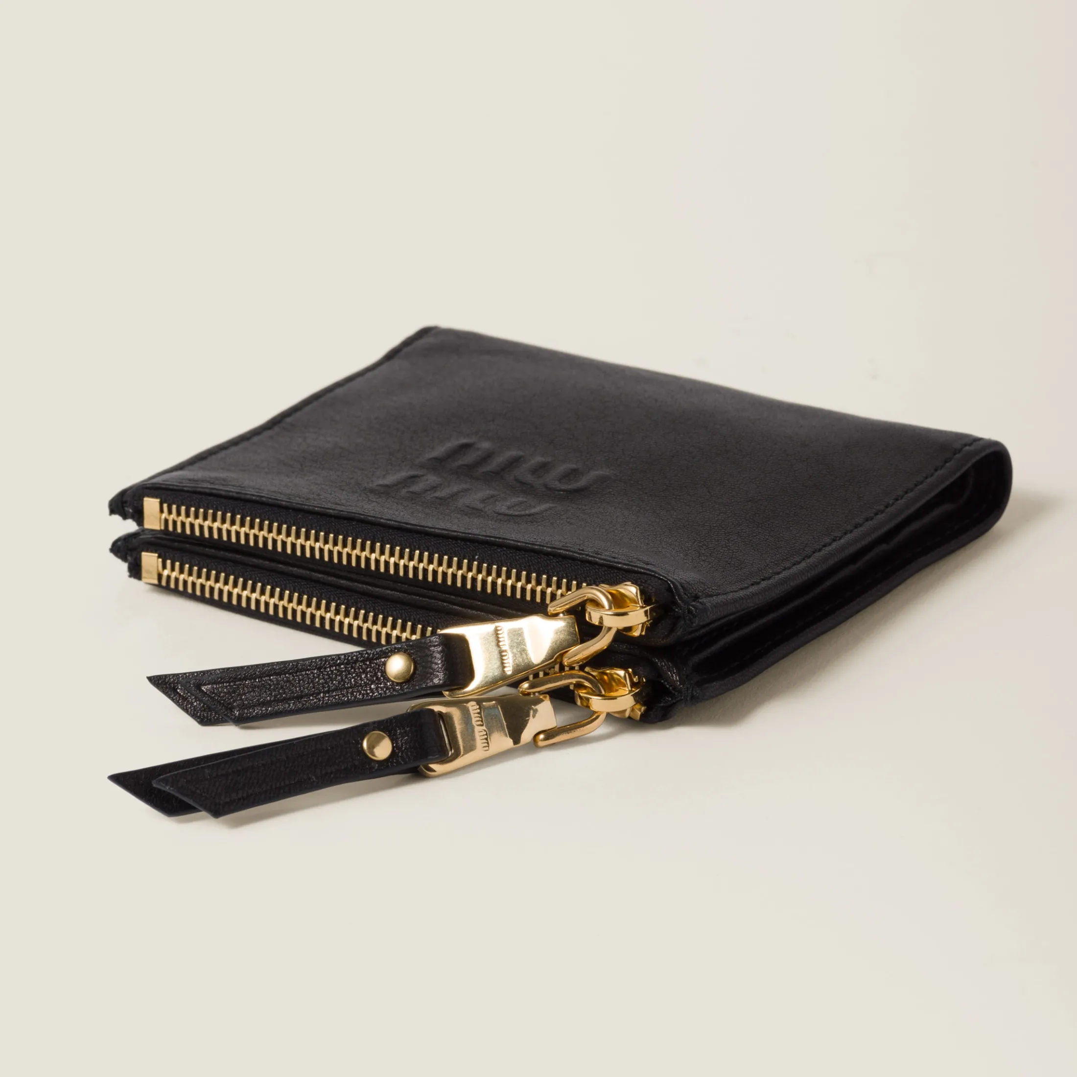 Black Small Nappa Leather Wallet | Miu Miu
