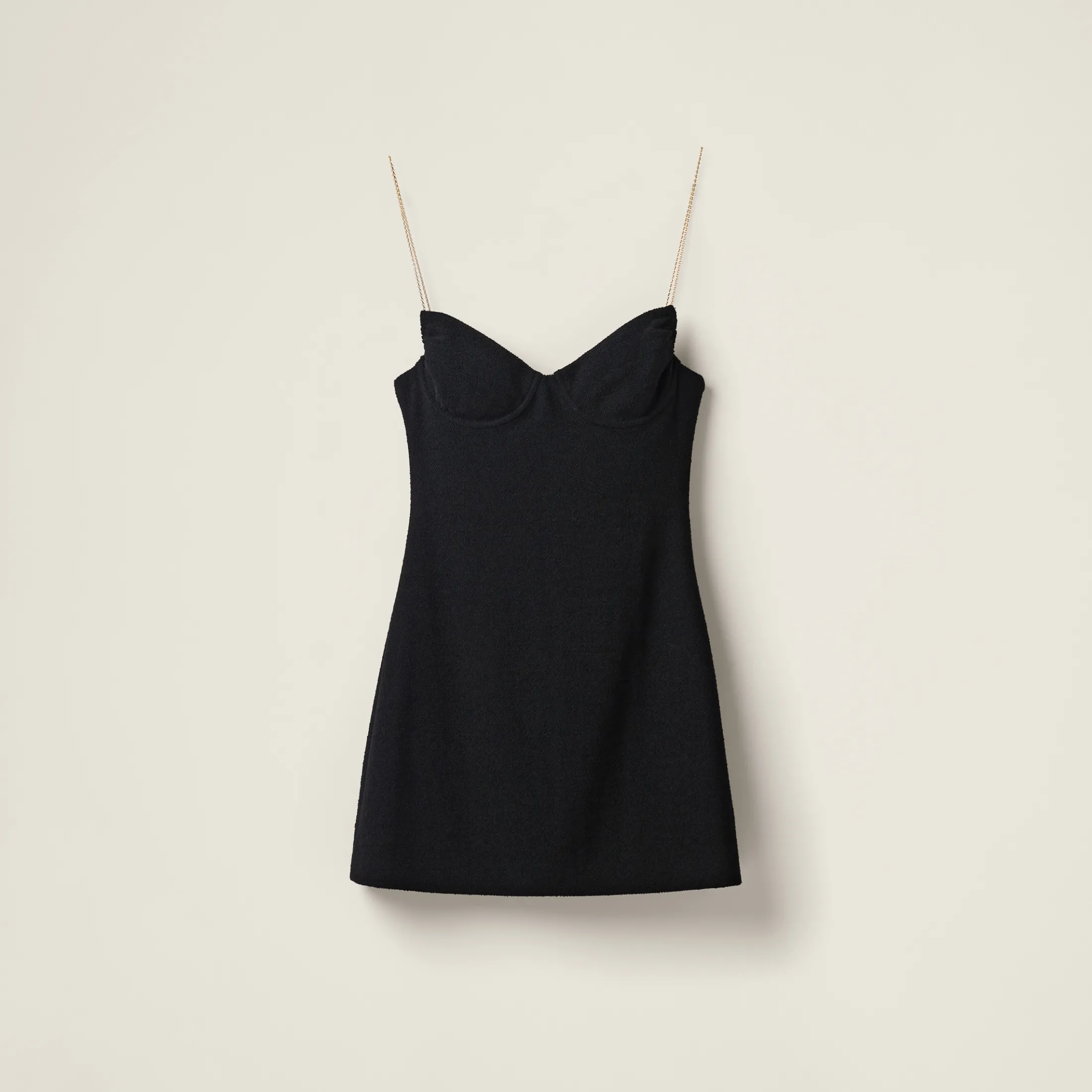 Black Stretch Bouclé Mini-dress | Miu Miu