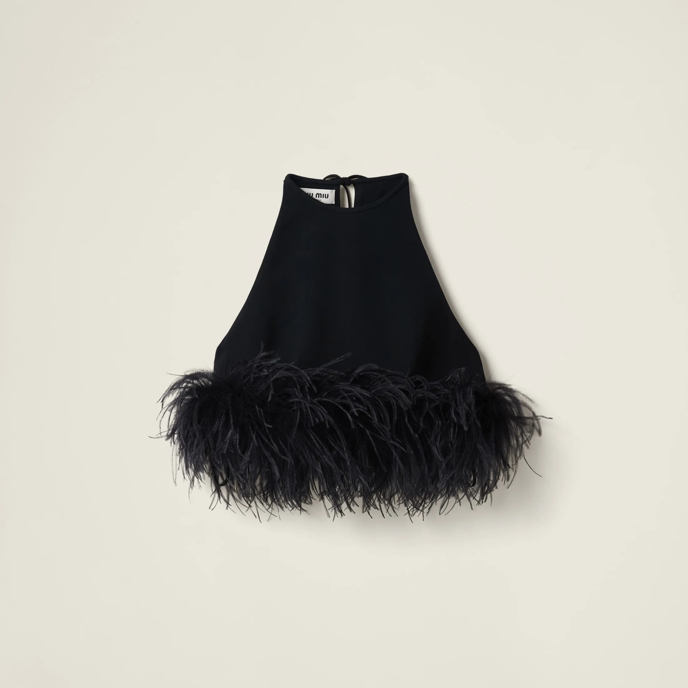 Black Stretch Cady Halter Top | Miu Miu