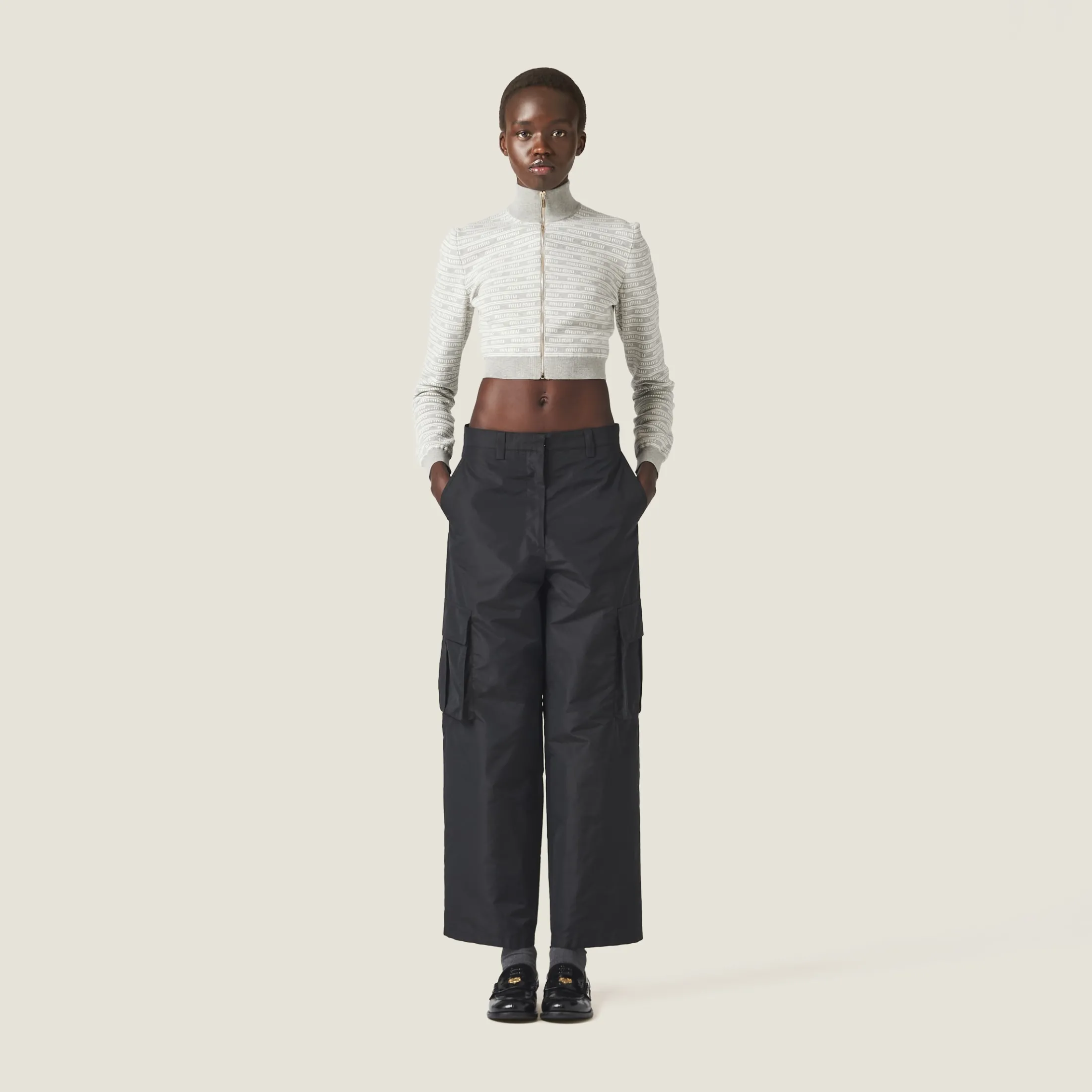 Black Technical Fabric Pants | Miu Miu