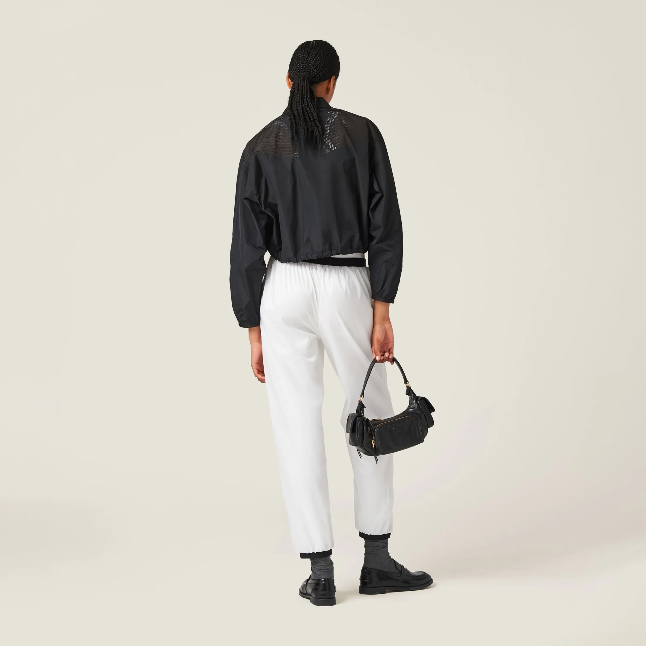 Black Technical Silk Blouson Jacket | Miu Miu