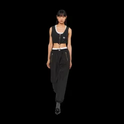 Black Technical Silk Joggers | Miu Miu